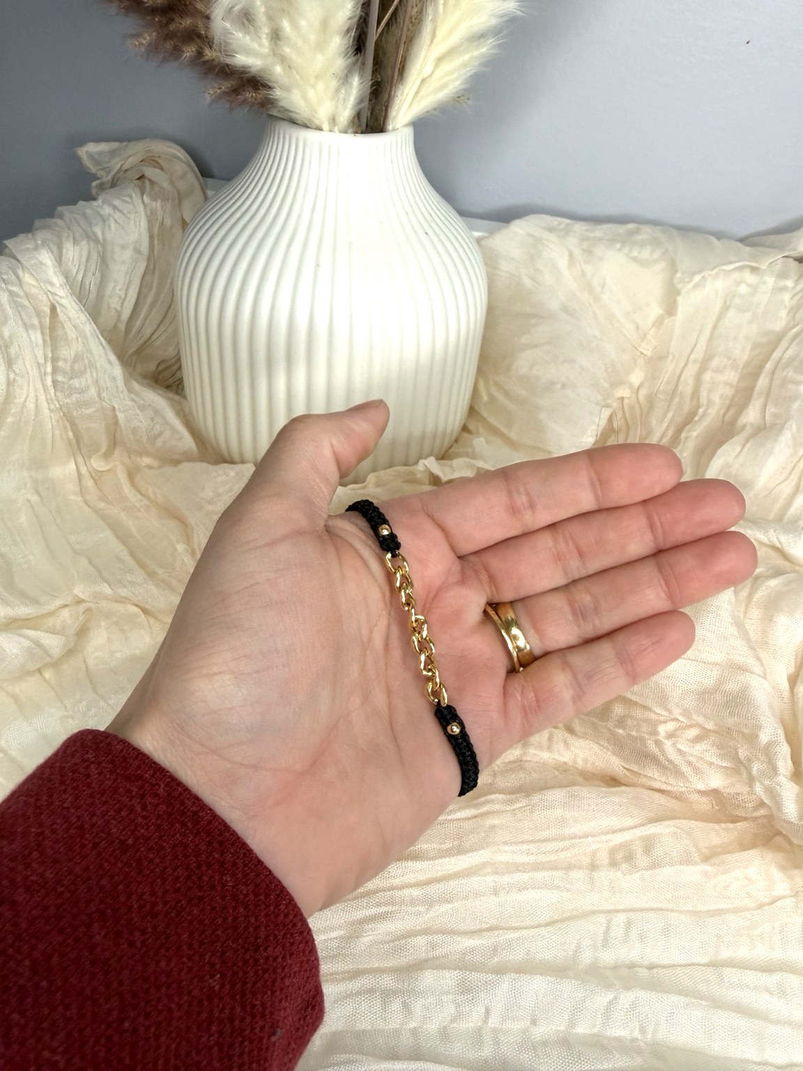 Pulsera de Oro 18K con Cadena Cubana – Ajustable